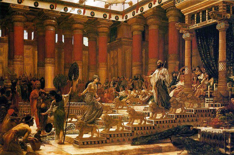 Sir Edward john poynter,bt.,P.R.A 'The Visit of the Queen of Sheba to King Solomon' china oil painting image